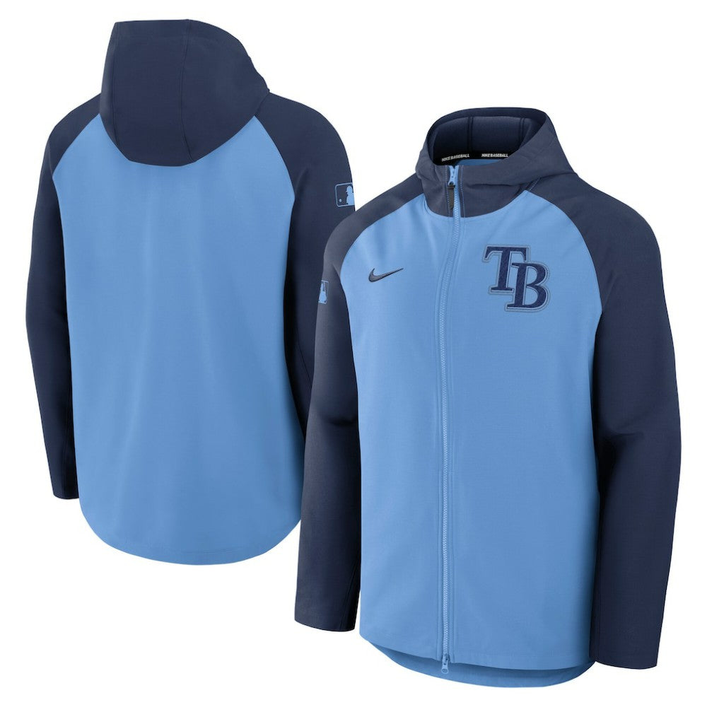 Light Blue/Navy Tampa Bay Rays Nike Authentic Collection Raglan Performance Full-Zip Jacket