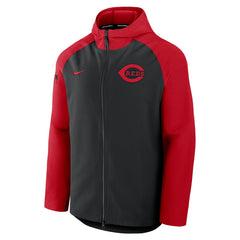 Black/Red Cincinnati Reds Nike Authentic Collection Raglan Performance Full-Zip Jacket