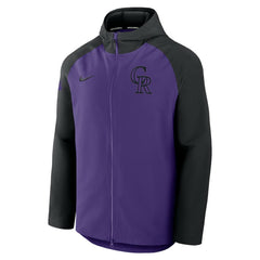 Purple/Black Colorado Rockies Nike Authentic Collection Raglan Performance Full-Zip Jacket
