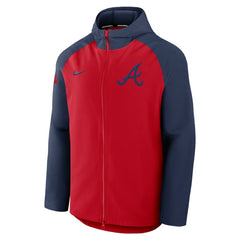 Red/Navy Atlanta Braves Nike Authentic Collection Raglan Performance Full-Zip Jacket