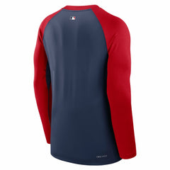 Navy/Red St. Louis Cardinals Nike Authentic Collection Game Time Raglan Dri-FIT Long Sleeve T-Shirt