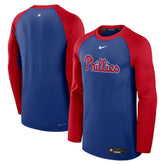 Royal/Red Philadelphia Phillies Nike Authentic Collection Game Time Raglan Performance Long Sleeve T-Shirt