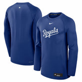 Royal Kansas City Royals Nike Authentic Collection Game Time Raglan Dri-FIT Long Sleeve T-Shirt
