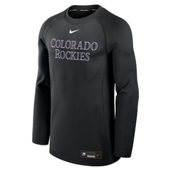 Black Colorado Rockies Nike Authentic Collection Game Time Raglan Dri-FIT Long Sleeve T-Shirt