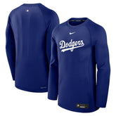 Royal Los Angeles Dodgers Nike Authentic Collection Game Time Raglan Dri-FIT Long Sleeve T-Shirt
