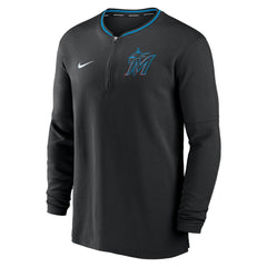 Black Miami Marlins Nike Authentic Collection Performance Half-Zip Top