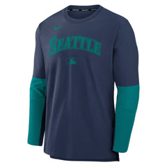 Navy/Teal Seattle Mariners Nike Authentic Collection Player Dri-FIT Lightweight Pullover
