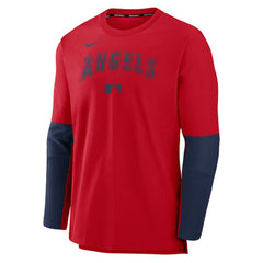 Red/Navy Los Angeles Angels Nike Authentic Collection Player Dri-FIT Lightweight Pullover