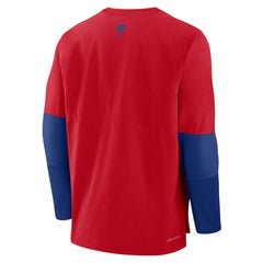 Red/Royal Philadelphia Phillies Nike Authentic Collection Player Dri-FIT Lightweight Pullover