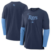 Navy/Light Blue Tampa Bay Rays Nike Authentic Collection Player Dri-FIT Lightweight Pullover
