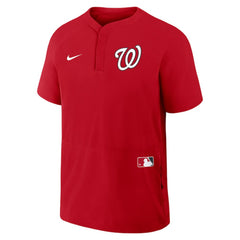 Red Washington Nationals Nike Authentic Collection Raglan Short Sleeve Windshirt