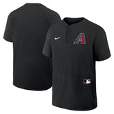 Black Arizona Diamondbacks Nike Authentic Collection Raglan Short Sleeve Windshirt