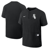 Black Chicago White Sox Nike Authentic Collection Raglan Short Sleeve Windshirt