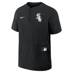 Black Chicago White Sox Nike Authentic Collection Raglan Short Sleeve Windshirt