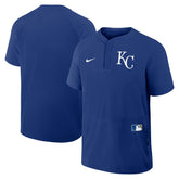 Royal Kansas City Royals Nike Authentic Collection Raglan Short Sleeve Windshirt