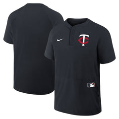Navy Minnesota Twins Nike Authentic Collection Raglan Short Sleeve Windshirt