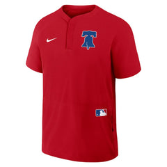 Red Philadelphia Phillies Nike Authentic Collection Raglan Short Sleeve Windshirt