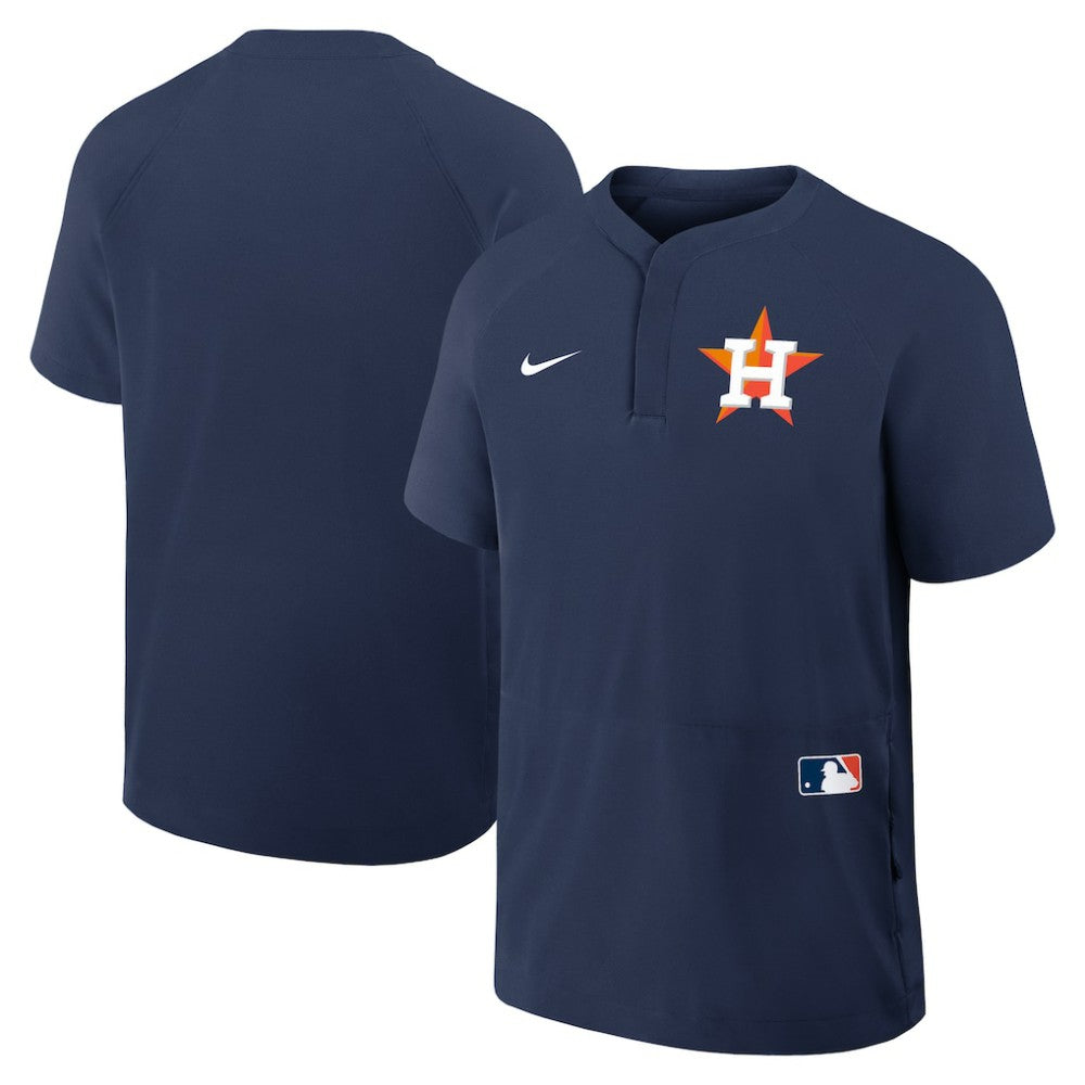 Navy Houston Astros Nike Authentic Collection Raglan Short Sleeve Windshirt