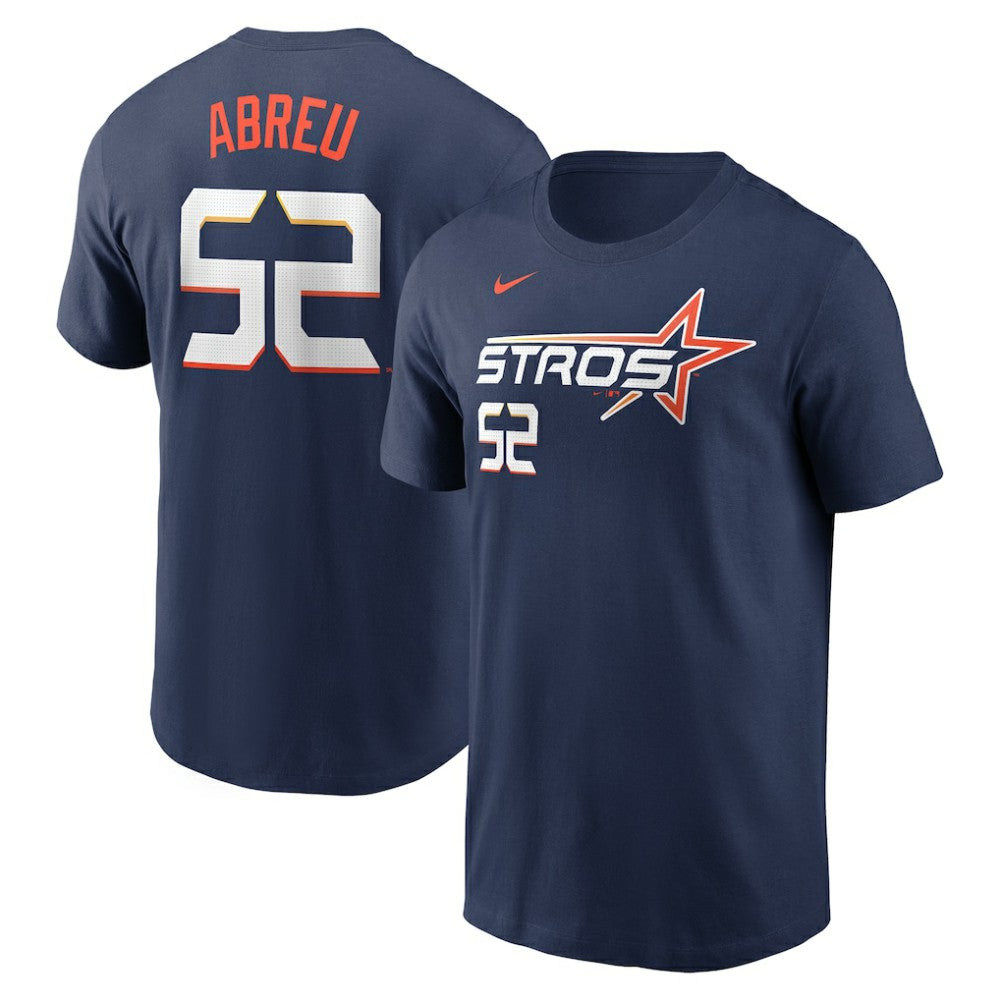 Navy Bryan Abreu Houston Astros Nike 2025 City Connect Fuse Name & Number T-Shirt