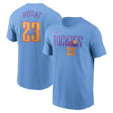 Light Blue Kris Bryant Colorado Rockies Nike 2025 City Connect Fuse Name & Number T-Shirt
