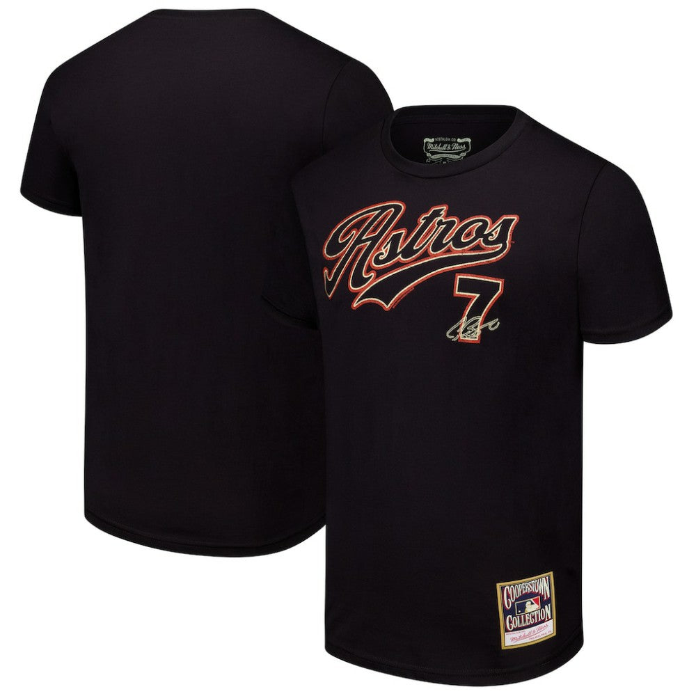 Black Craig Biggio Houston Astros Mitchell & Ness Cooperstown Collection Player T-Shirt