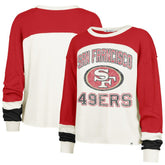 '47 Women's Plus Size Double Header Curve Toni Long Sleeve T-Shirt - San Francisco 49ers T-shirts