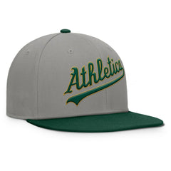 Gray/Green Athletics Fanatics Clubhouse Dugout Fitted Hat