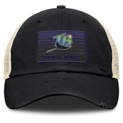 Black/Natural Tampa Bay Rays Fanatics Cooperstown Collection Eastbound Mesh Adjustable Hat