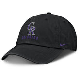 Black Colorado Rockies Nike Club Adjustable Hat