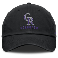 Black Colorado Rockies Nike Club Adjustable Hat
