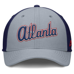 Gray/Navy Atlanta Braves Nike Rise Swoosh Performance Flex Hat