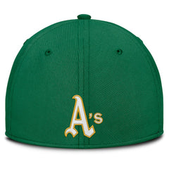 Gray/Green Athletics Nike Rise Swoosh Performance Flex Hat