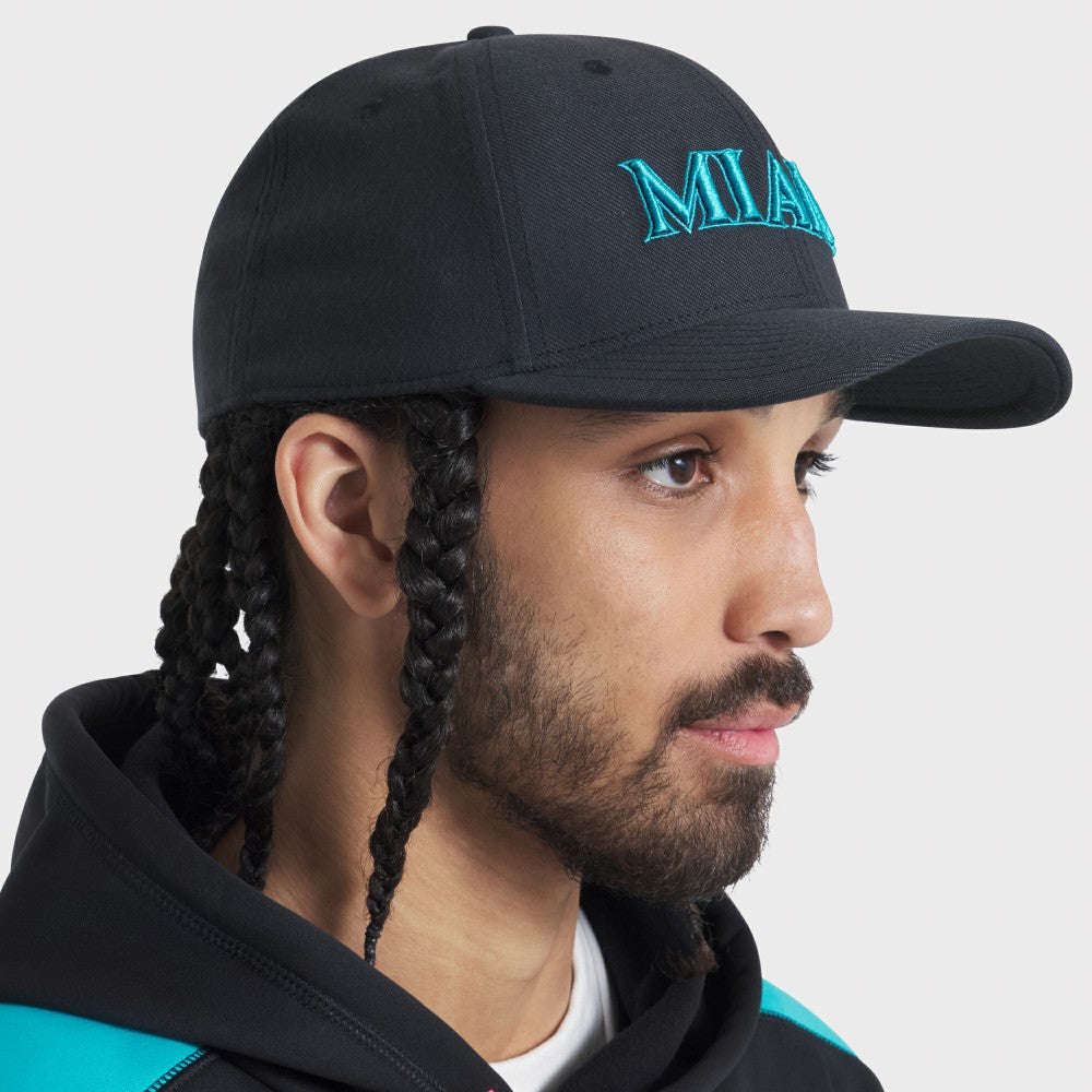 Black Miami Marlins Nike 2025 City Connect Performance Swoosh Flex Hat