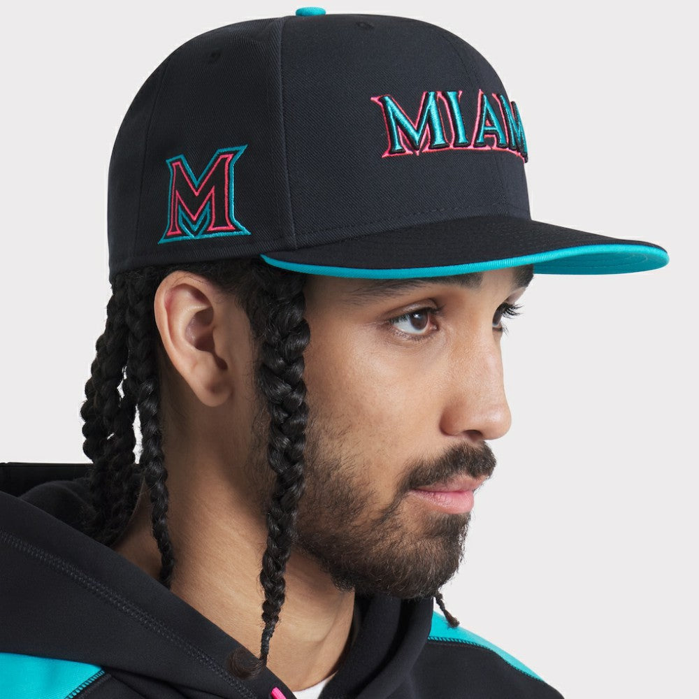 Black Miami Marlins Nike 2025 City Connect Performance Fitted Hat