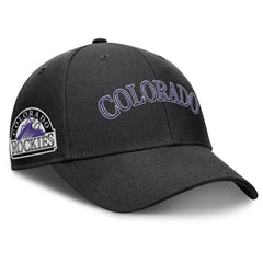 Black Colorado Rockies Nike Rise Gaberdine Adjustable Hat