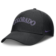 Black Colorado Rockies Nike Rise Gaberdine Adjustable Hat