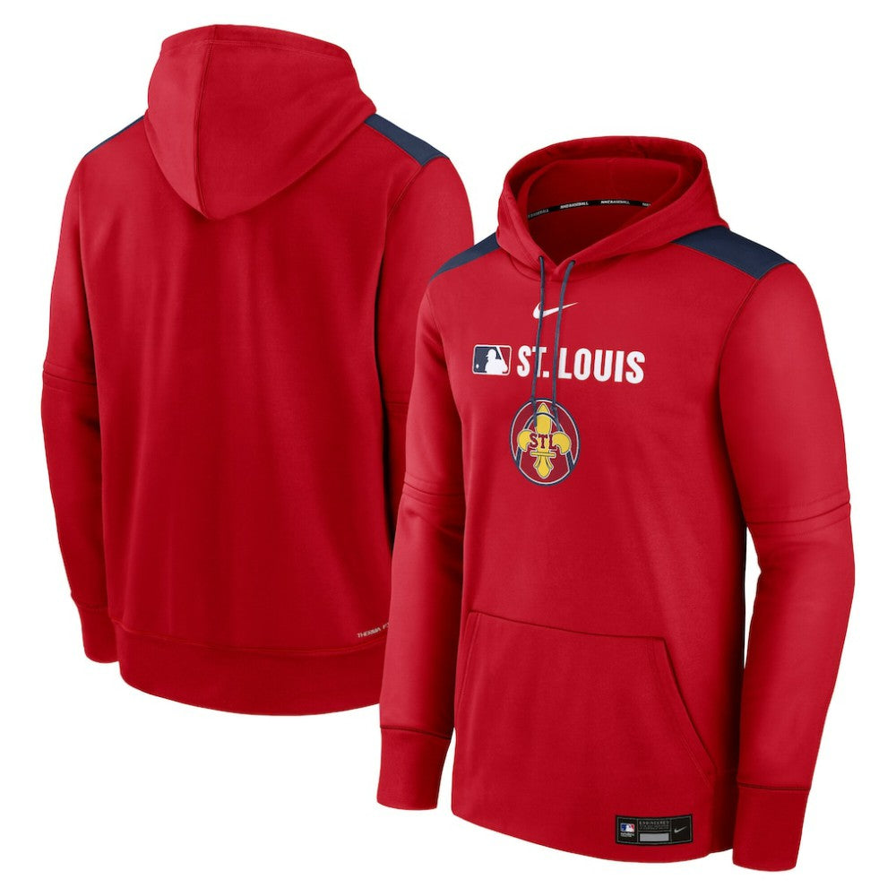 Red St. Louis Cardinals Nike Authentic Collection City Connect Therma Pullover Hoodie