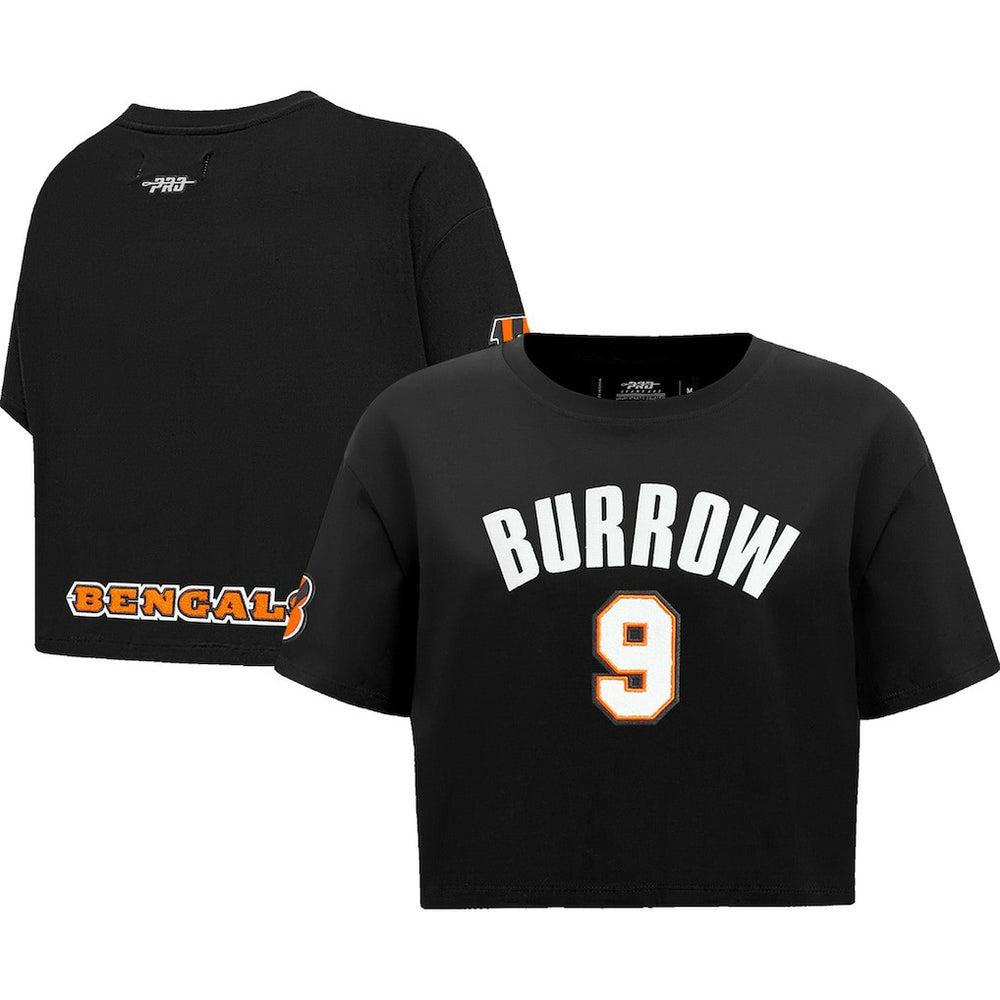 Joe Burrow Pro Standard Women's Player Name & Number Cropped Boxy T-Shirt - Cincinnati Bengals T-shirts