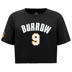 Joe Burrow Pro Standard Women's Player Name & Number Cropped Boxy T-Shirt - Cincinnati Bengals T-shirts