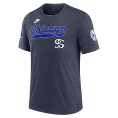 Heather Navy Chicago White Sox Nike Cooperstown Collection Eras Tri-Blend T-Shirt