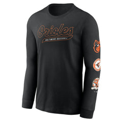 Black Baltimore Orioles Nike Cooperstown Collection Knockout Long Sleeve T-Shirt