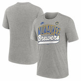 Heather Gray Milwaukee Brewers Nike Cooperstown Collection Retro Tri-Blend T-Shirt