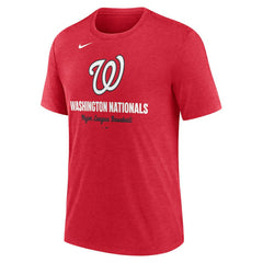 Heather Red Washington Nationals Nike Logo Tri-Blend T-Shirt