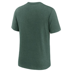 Heather Green Athletics Nike Logo Tri-Blend T-Shirt