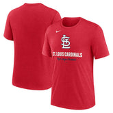 Heather Red St. Louis Cardinals Nike Logo Tri-Blend T-Shirt
