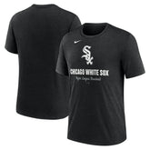 Heather Black Chicago White Sox Nike Logo Tri-Blend T-Shirt
