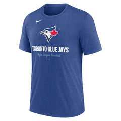 Heather Royal Toronto Blue Jays Nike Logo Tri-Blend T-Shirt