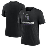 Heather Black Colorado Rockies Nike Logo Tri-Blend T-Shirt