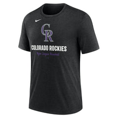 Heather Black Colorado Rockies Nike Logo Tri-Blend T-Shirt