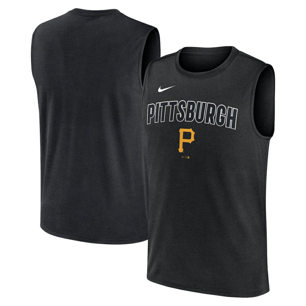 Black Pittsburgh Pirates Nike Knockout Dri-FIT Muscle Tank Top